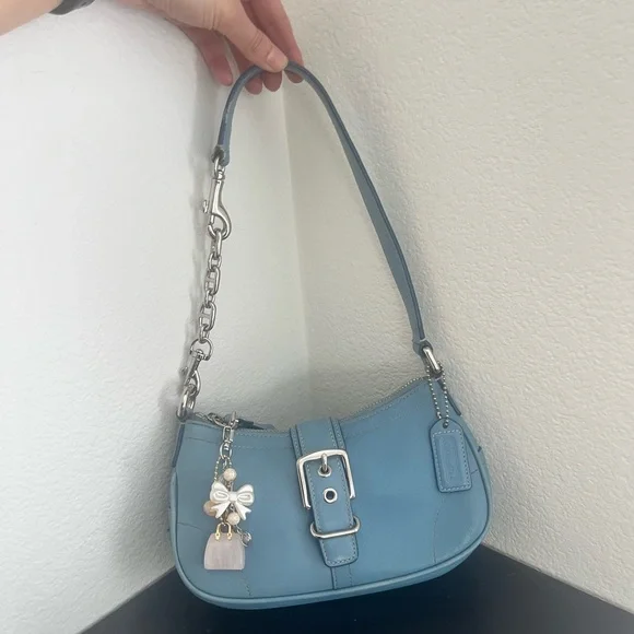 Rare Color Light Blue Coach Hamptons Shoulder Bag - Picture 4 of 8